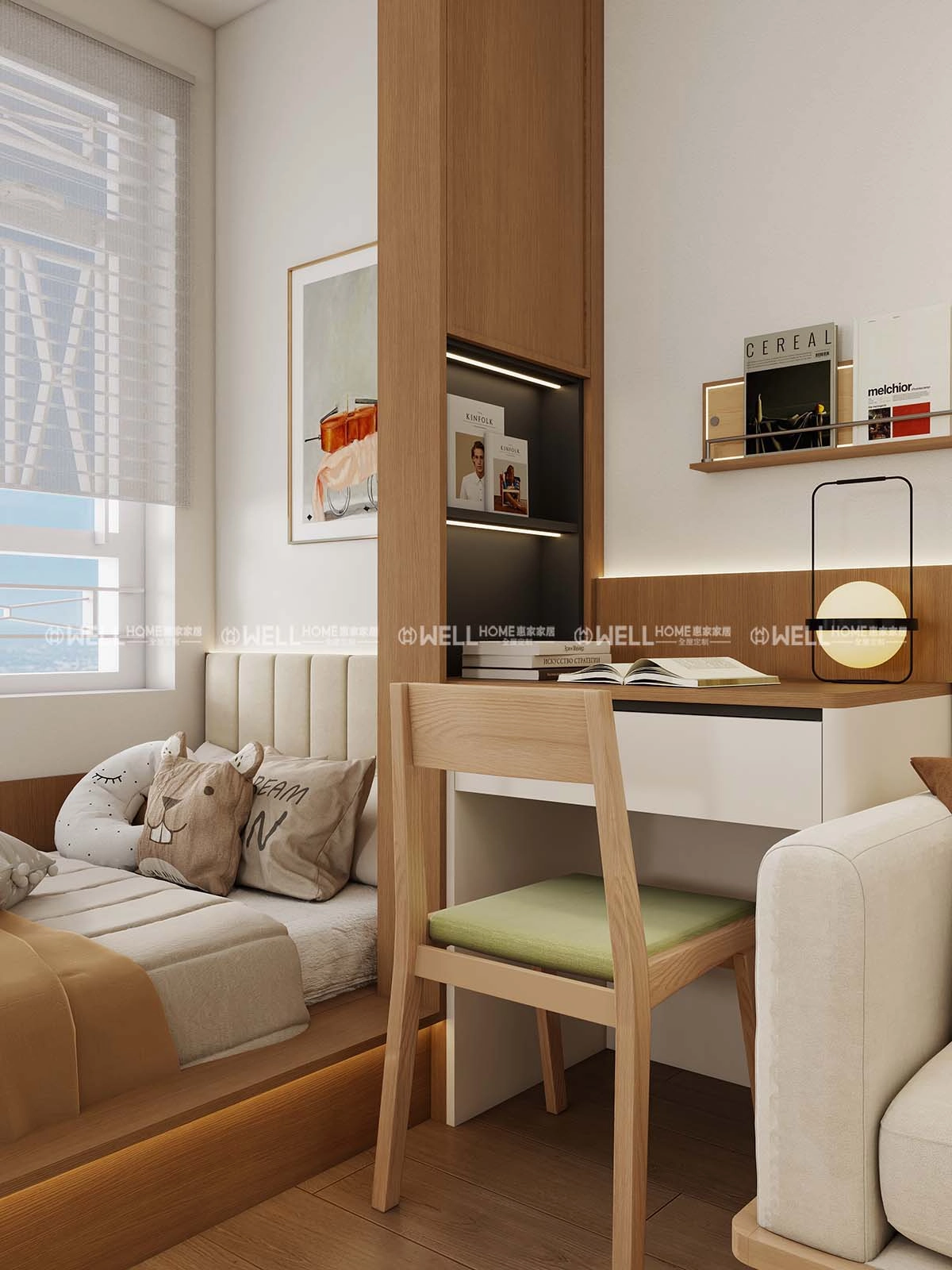 翔東邨 公屋原木簡約風4-5人單位設計案例