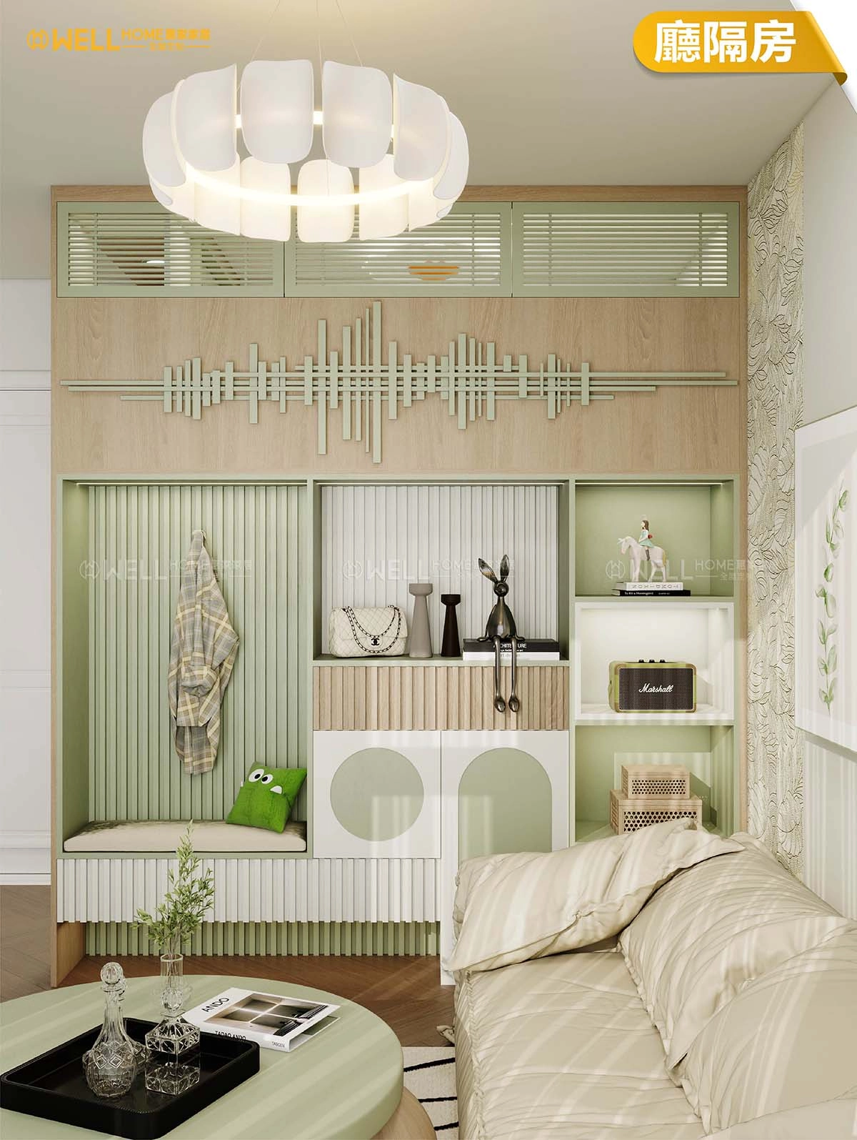 廳隔房 多功能玄關櫃間房二級地台床