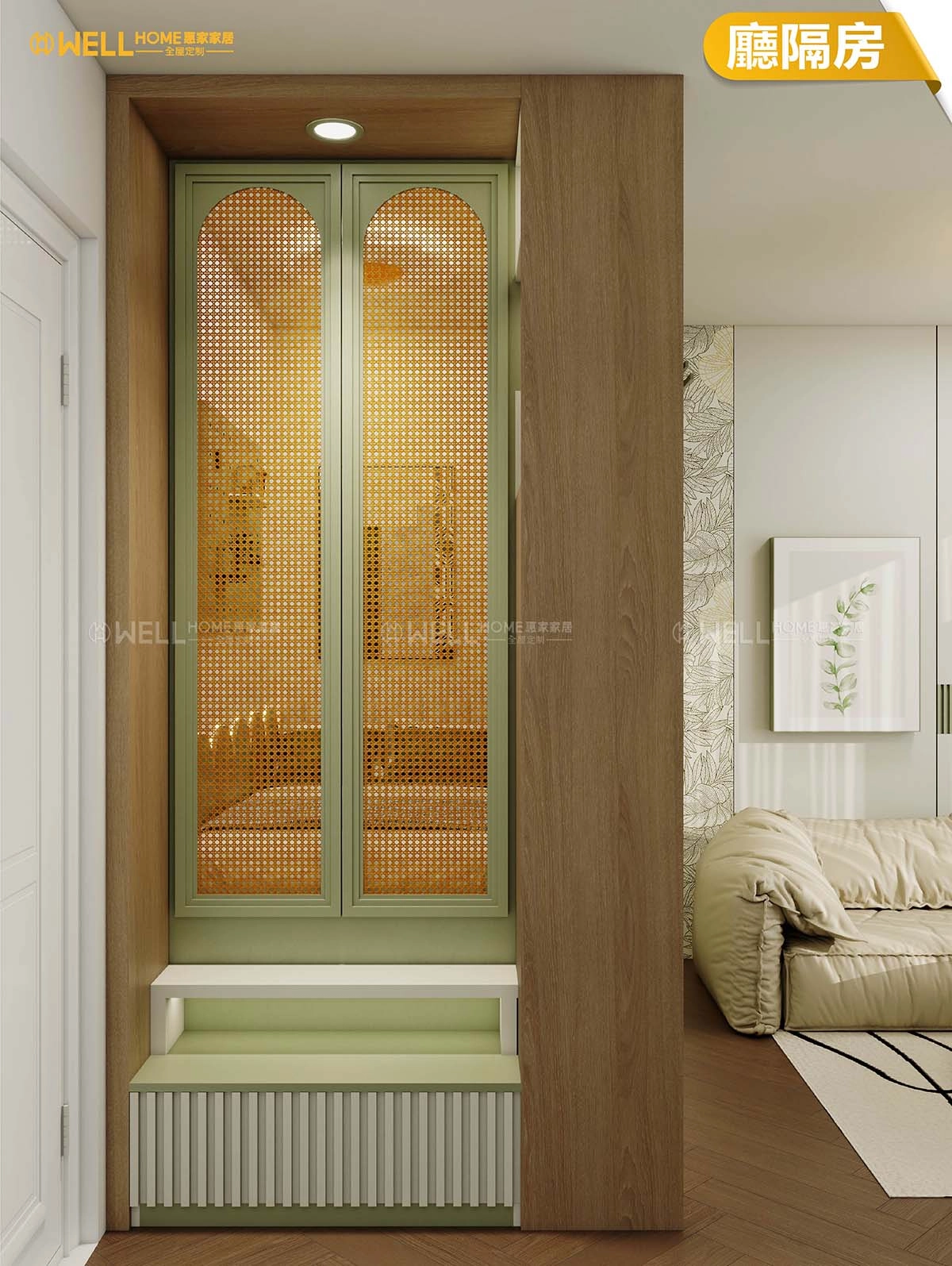 廳隔房 多功能玄關櫃間房二級地台床