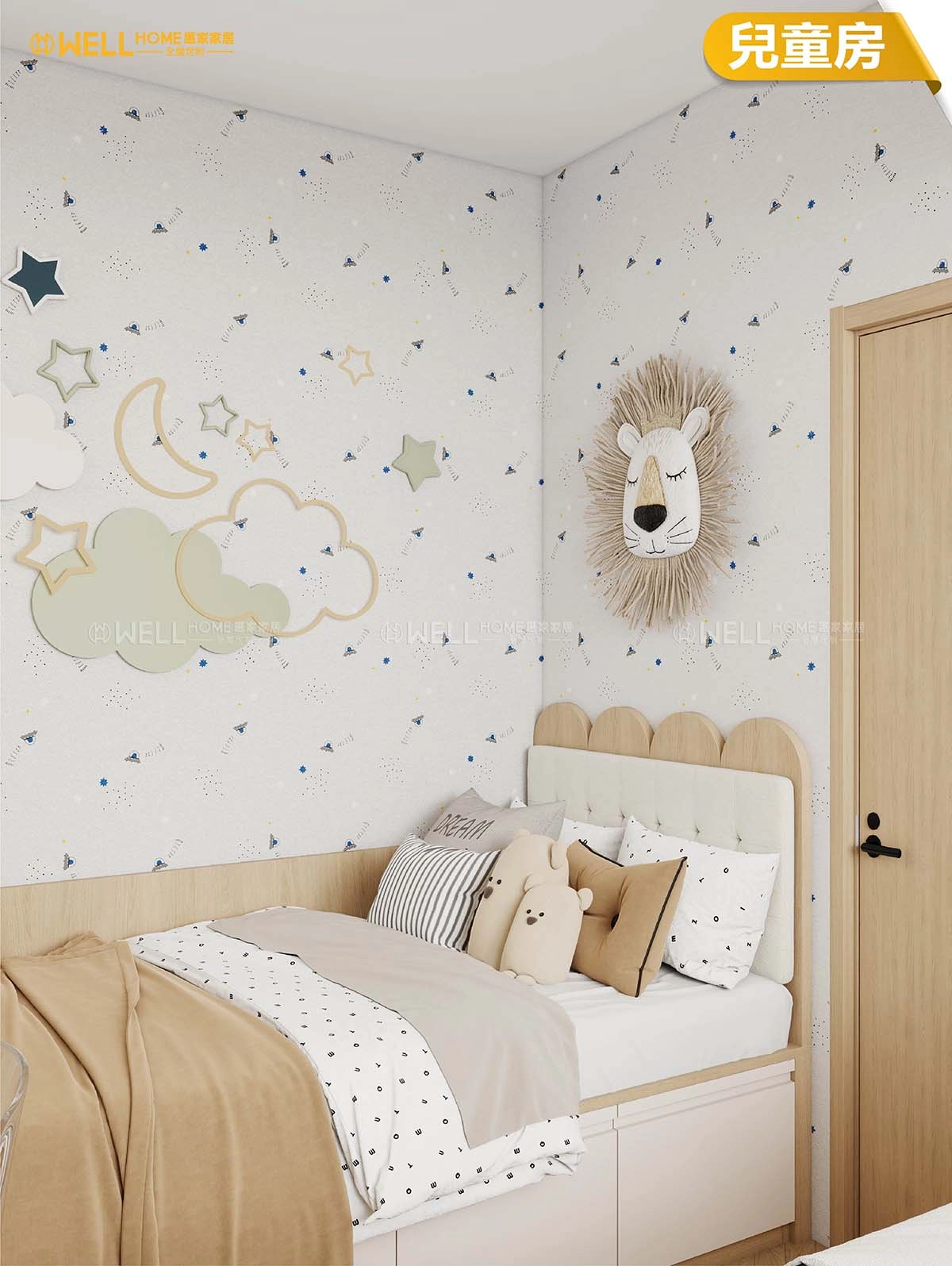 兒童房 原木溫馨風雙床設計