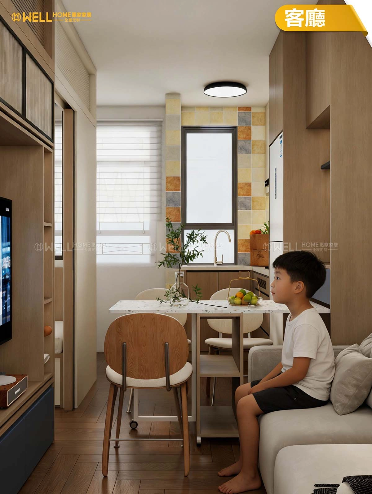 【彩石邨公屋實例】3-4人單位廳間房輕柔簡約風設計