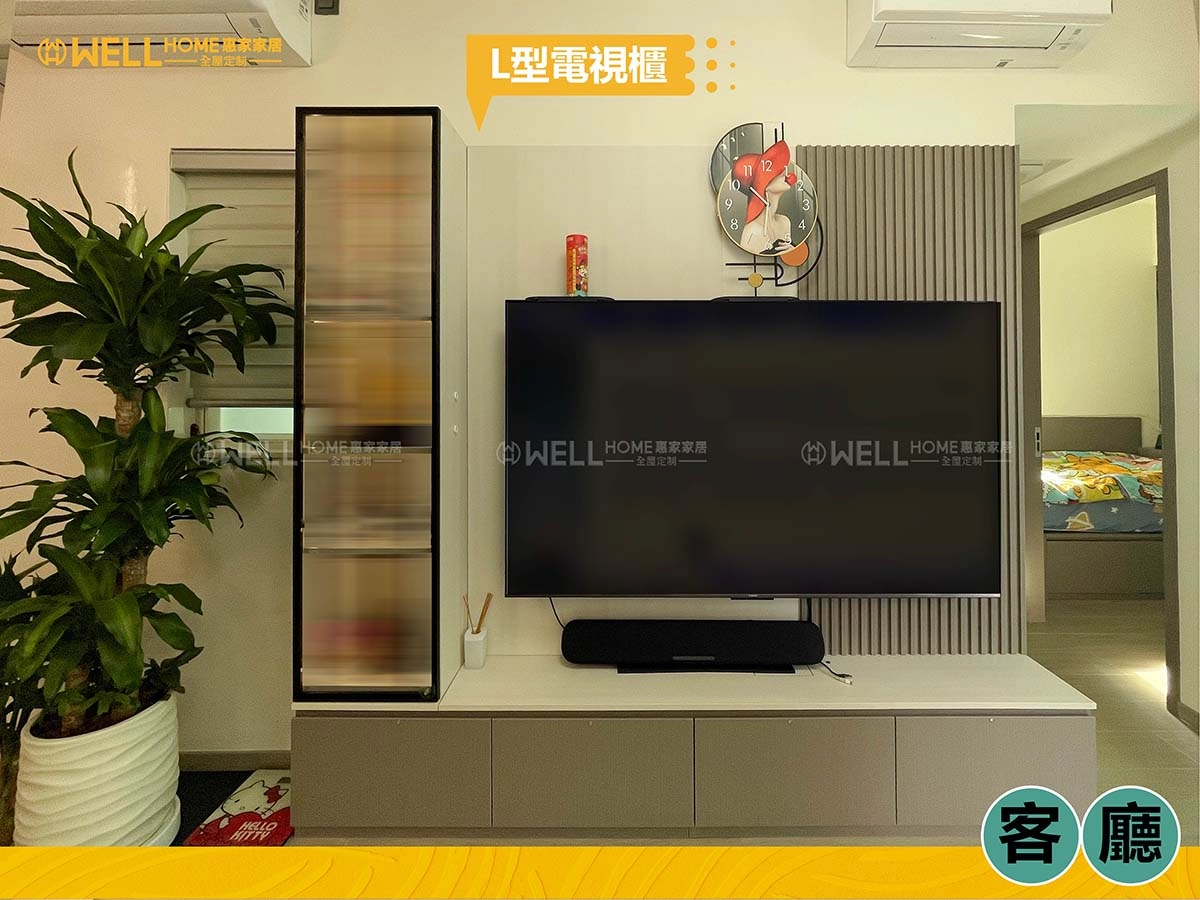 實拍日出康城 現代風餐邊櫃延伸餐台